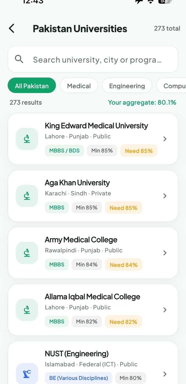 Agla Qadam universities screen